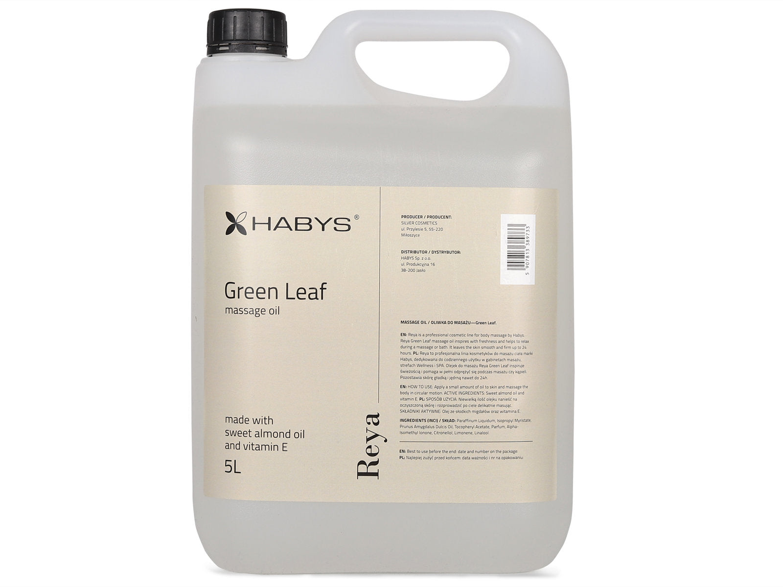 Massage Oil, Green Leaf, HABYS 5000 ml