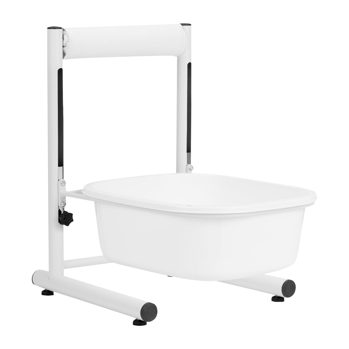 Height-adjustable pedicure tray, white