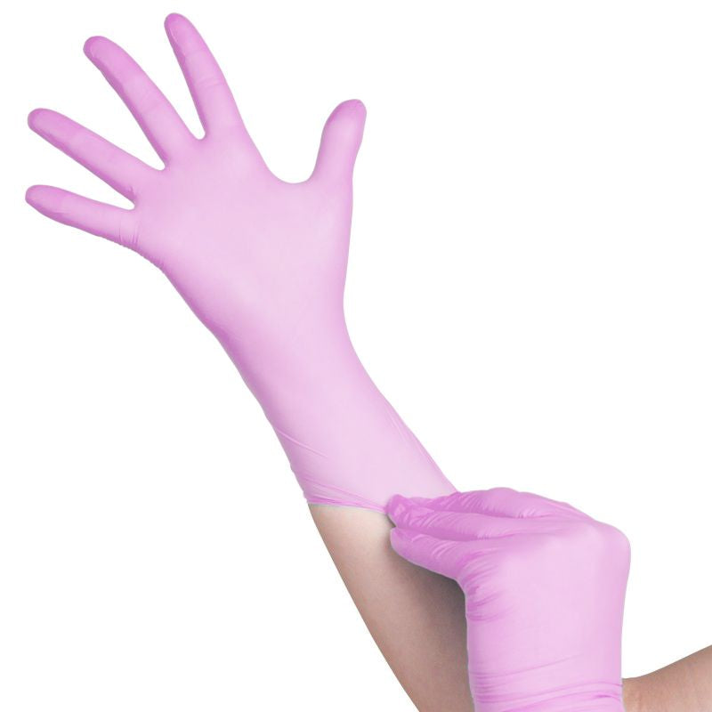 All4med disposable diagnostic nitrile gloves pink p