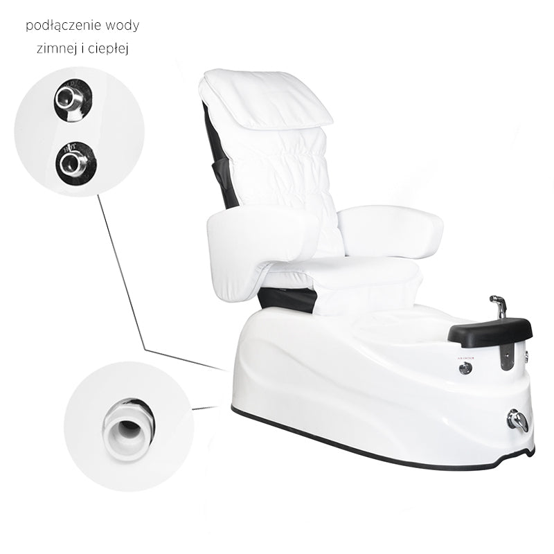 Spa pedicure chair as-122 white with massage function