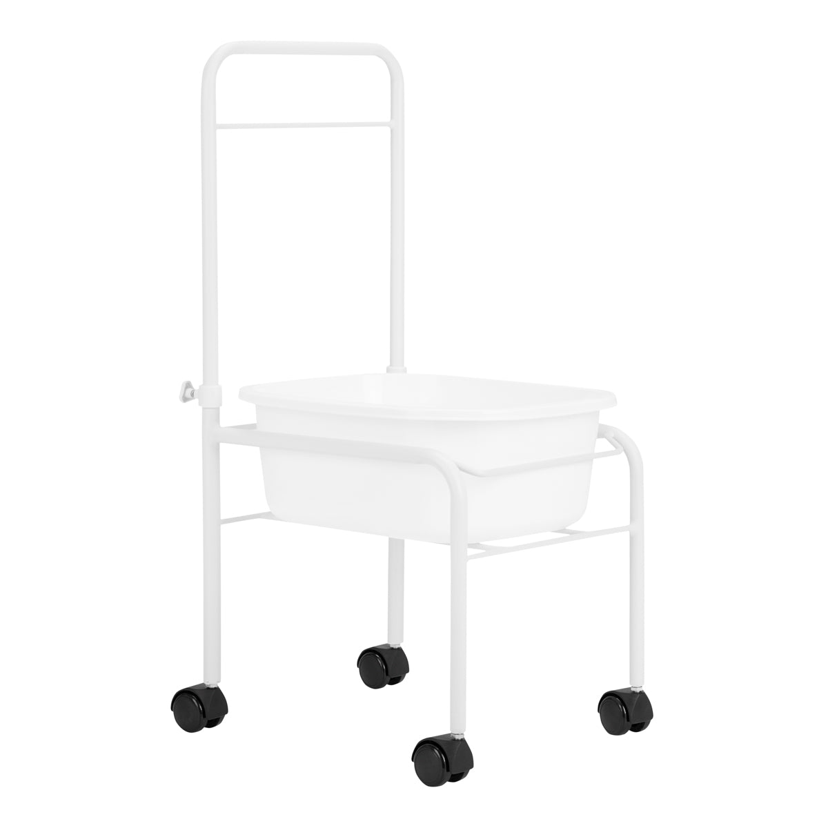 White pedicure tray on wheels