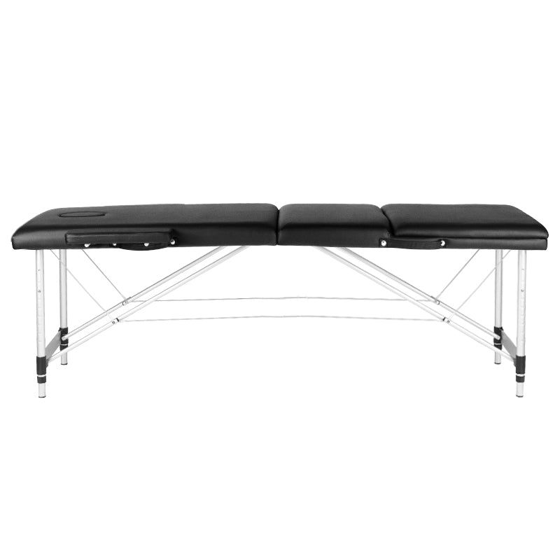 3-section black comfort massage table made of aluminum