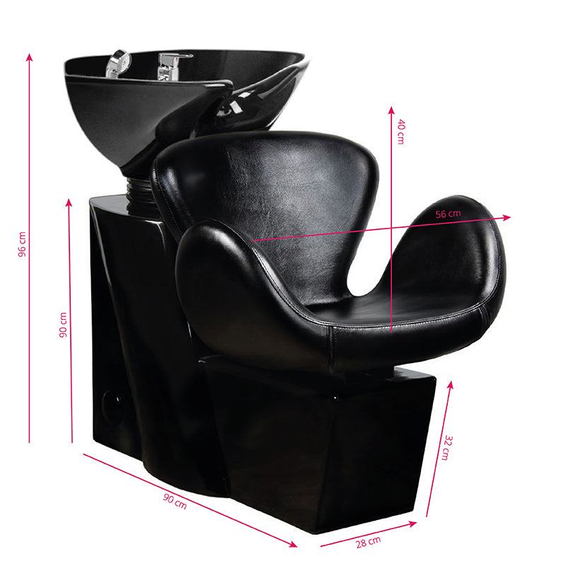 Gabbiano amsterdam hair wash unit black / black bowl