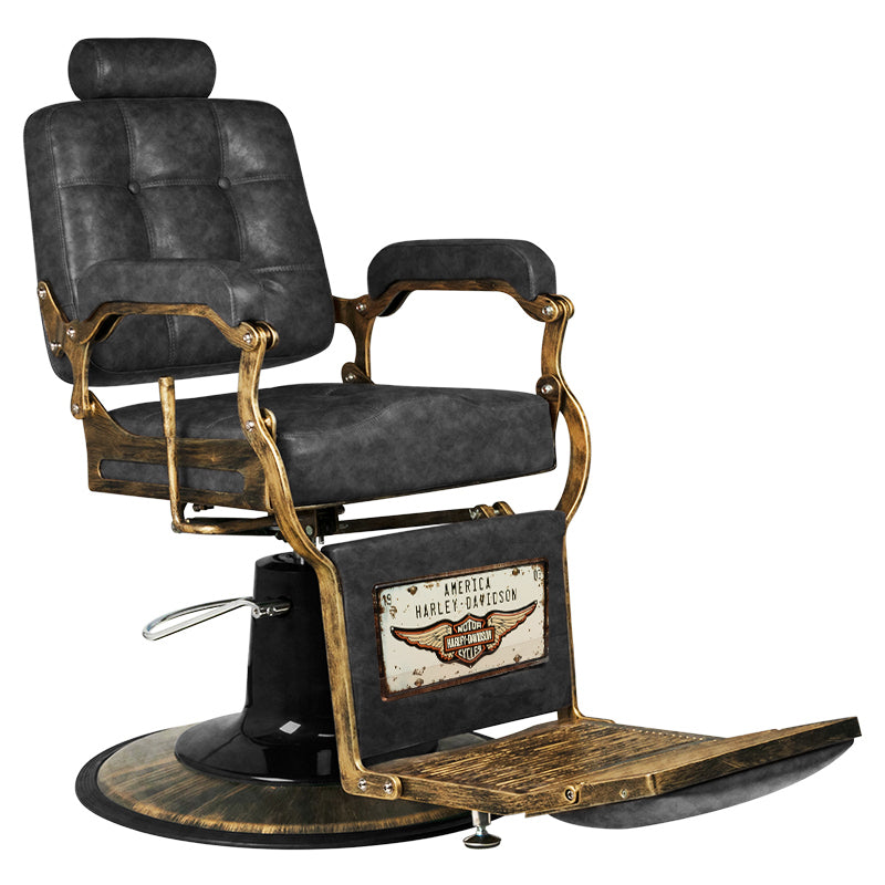 Gabbiano barber chair Boss HD Old Leather black