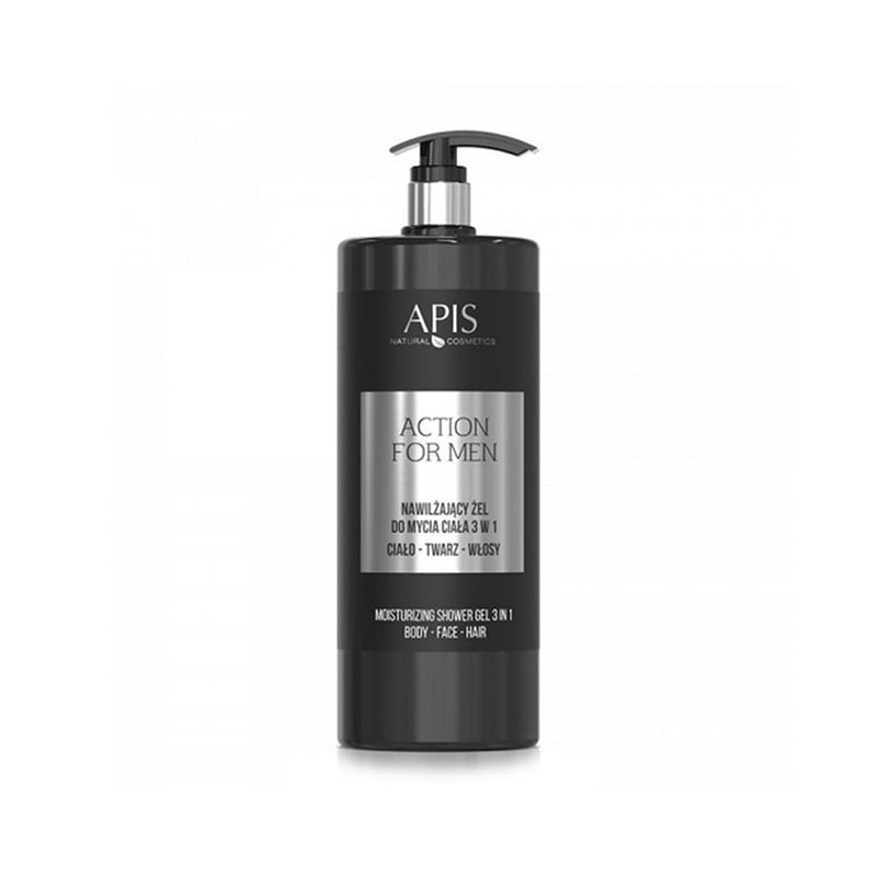 Apis action for men moisturizing body wash gel 3in1, 1l