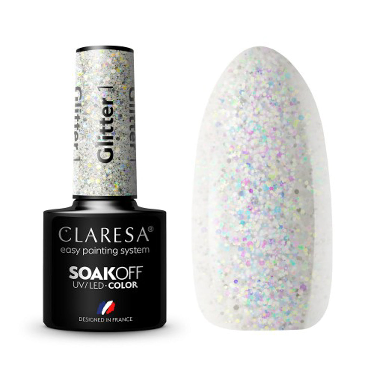 CLARESA Hybrid nail polish GLITTER 1 -5g